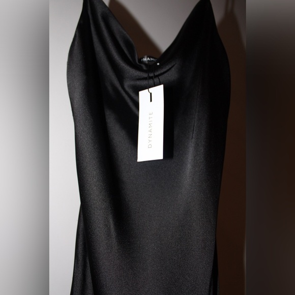 Satin JetBlack mini slip dress from dynamite, XS - Picture 9 of 12